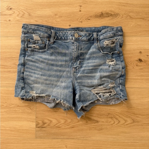 American Eagle Outfitters Blue Jean Shorts Distressed Style - Picture 1 of 7
